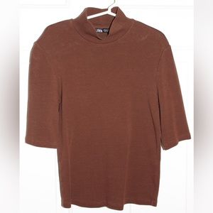 Brown Turtleneck Zara Shirt